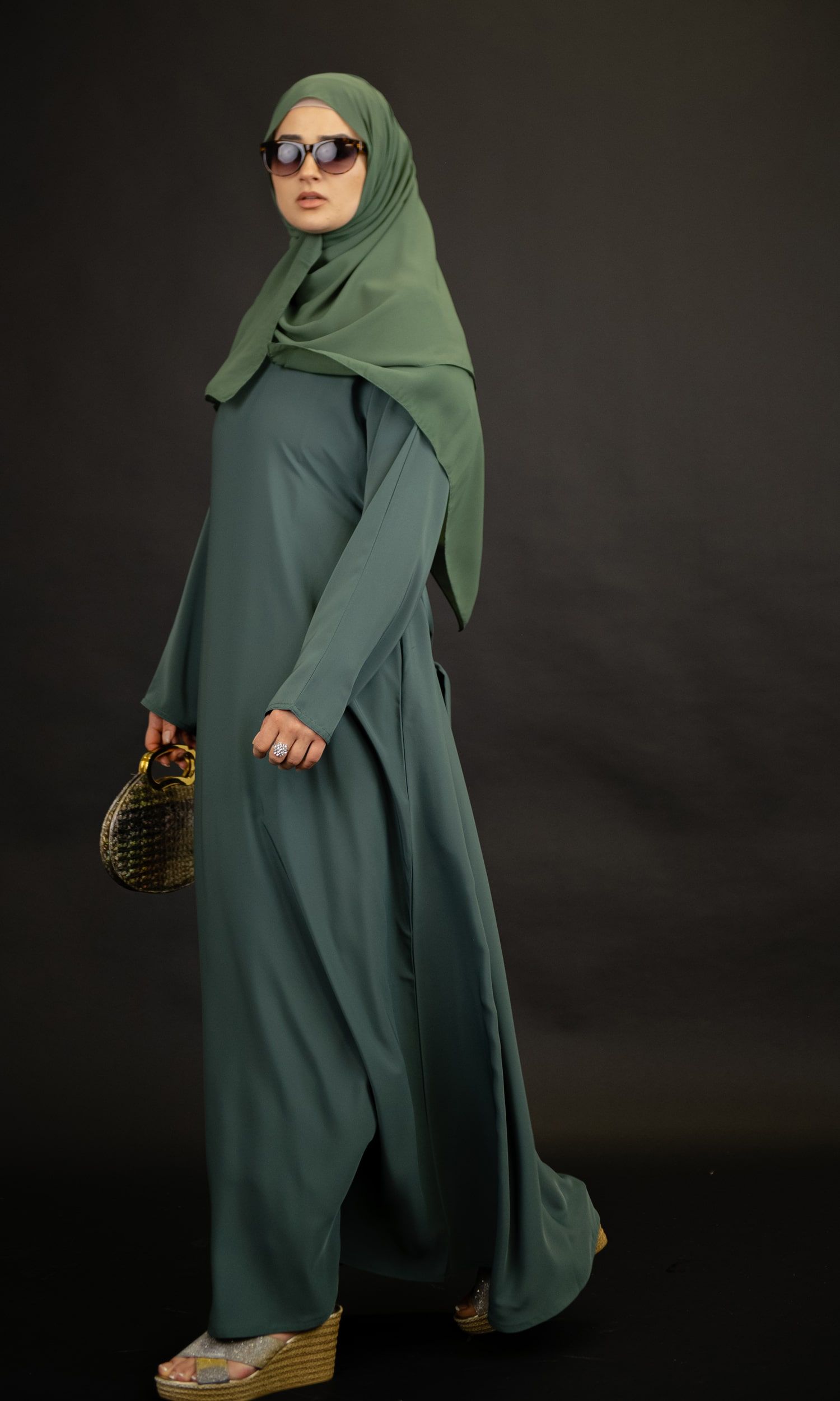 Casual Abaya - Jade Green
