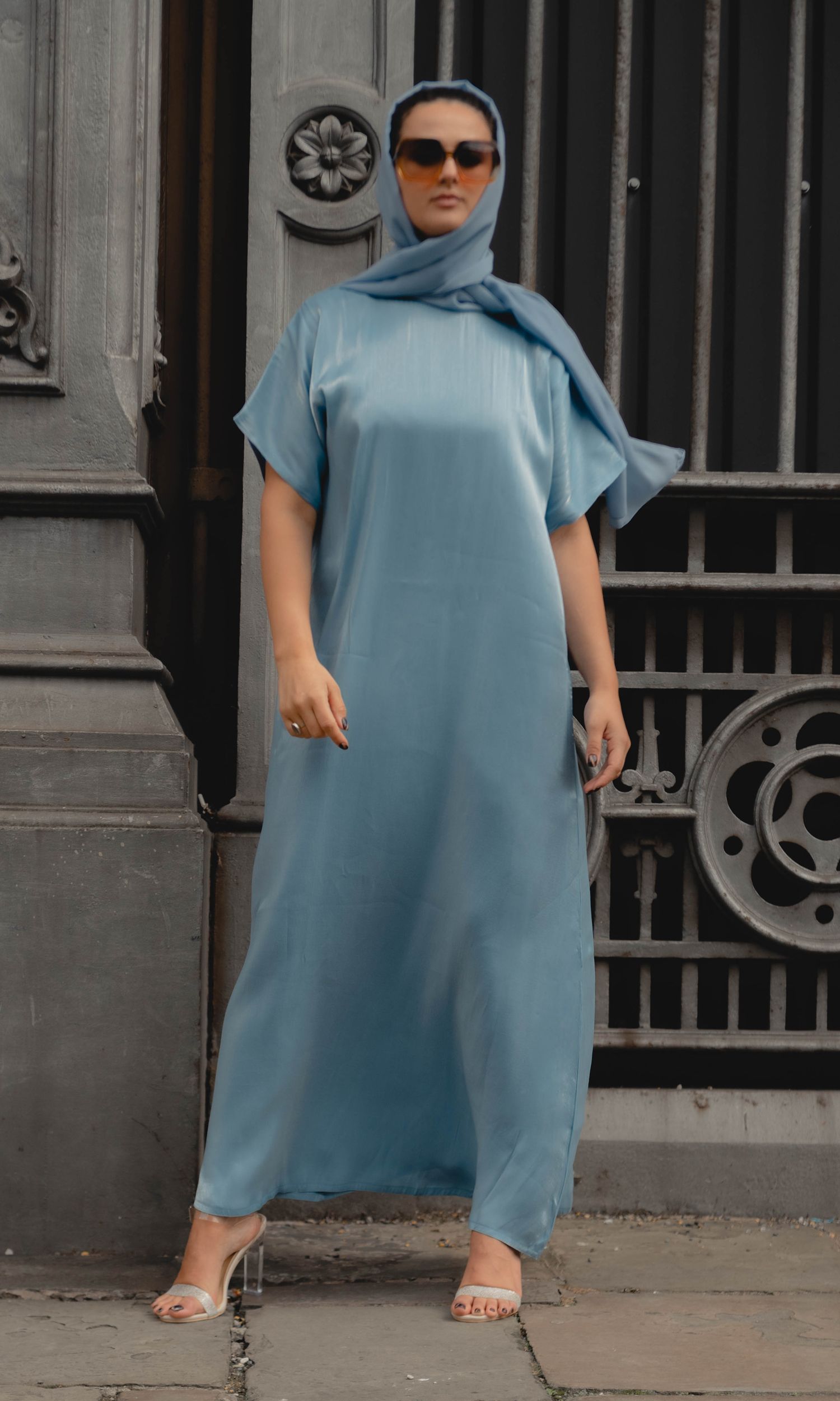 Organza Slip Dress L. Blue