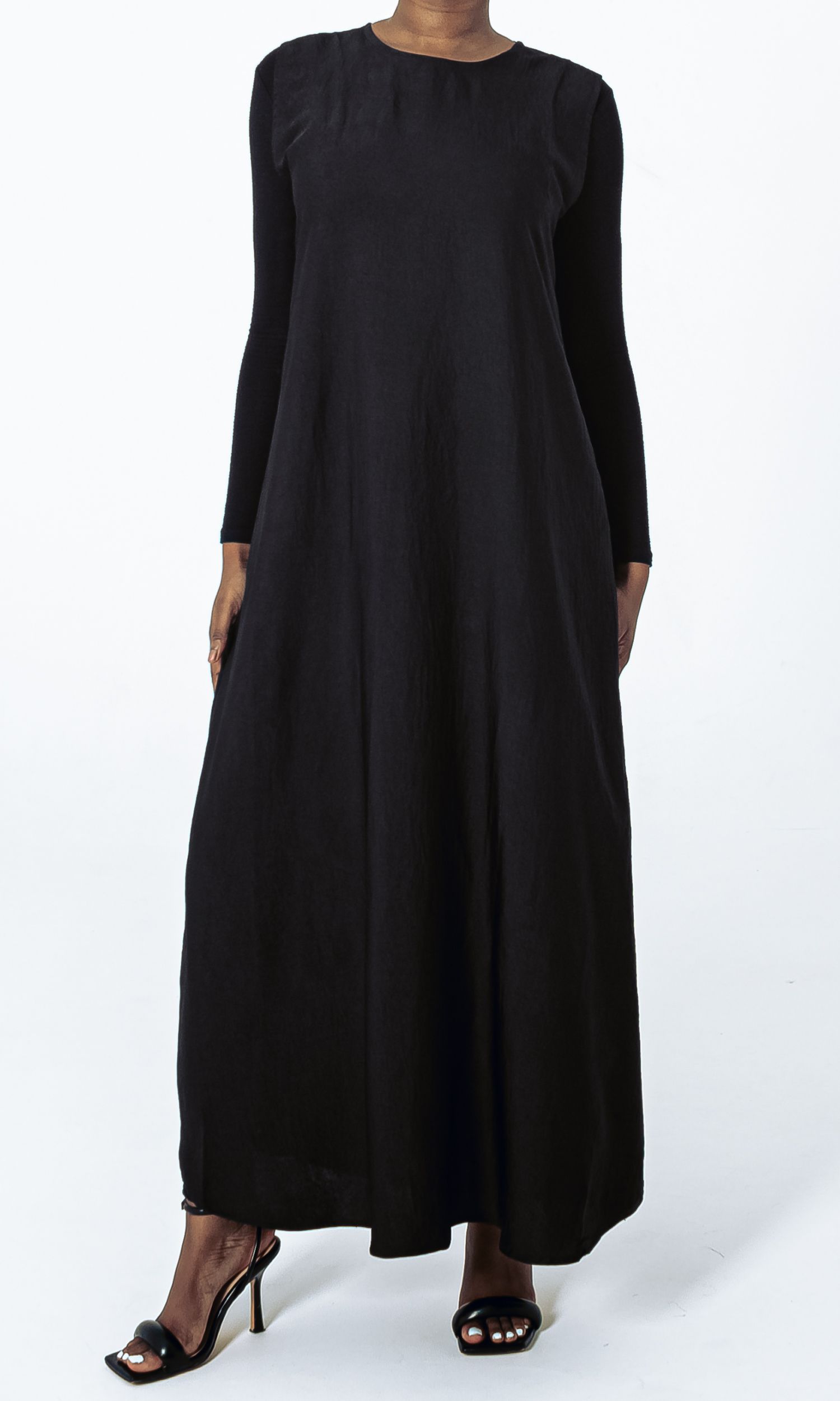 Sateen Sleeveless Slip Black