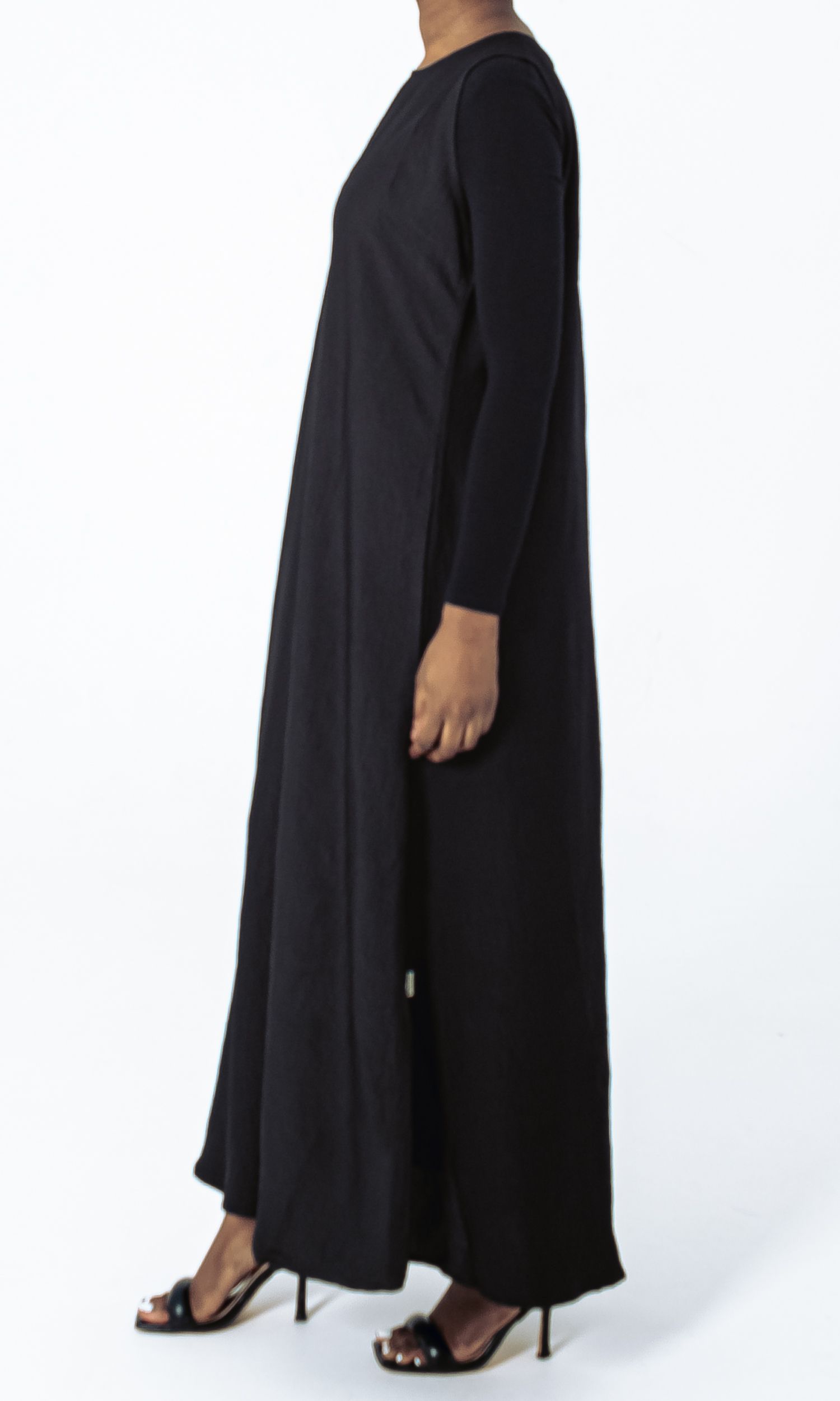 Sateen Sleeveless Slip Black