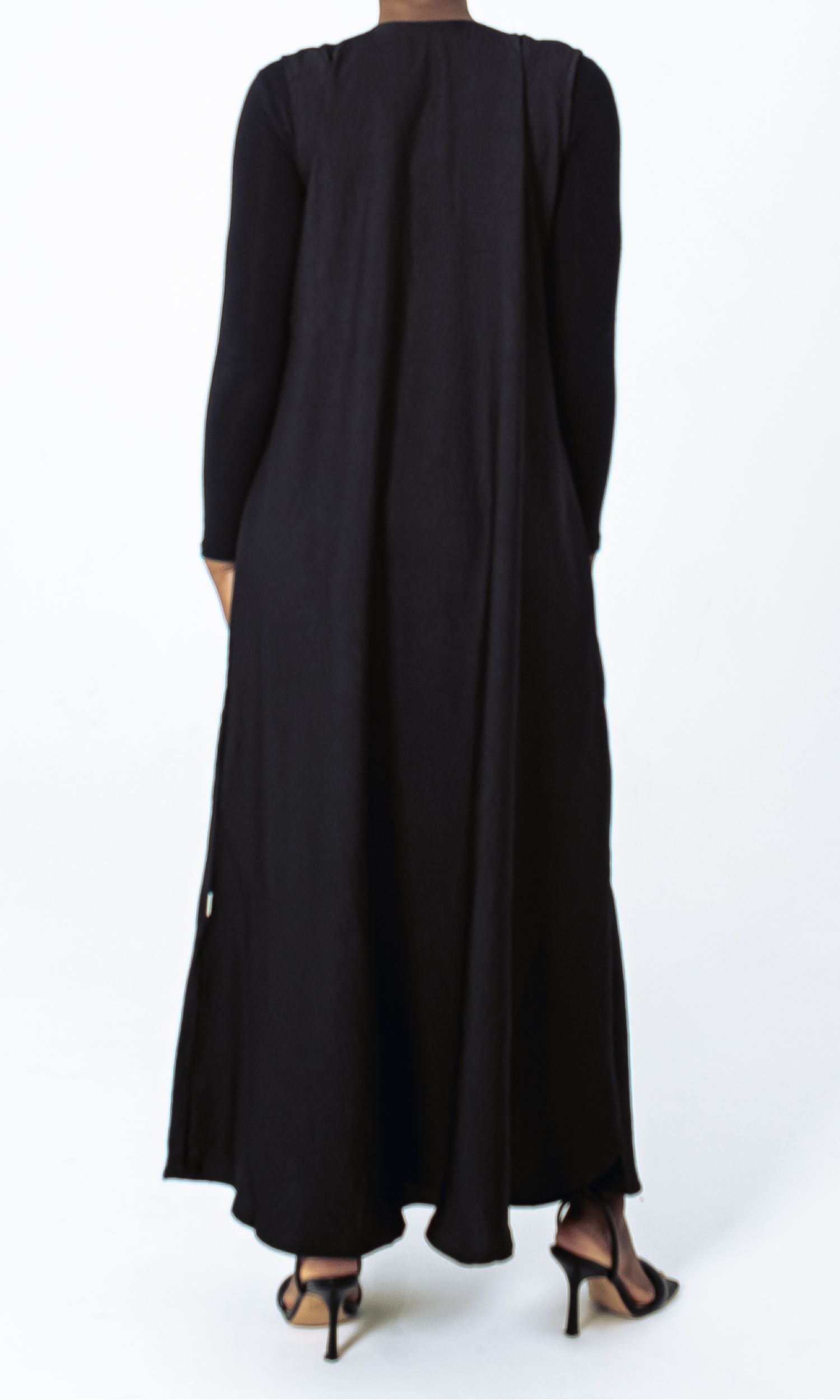 Sateen Sleeveless Slip Black