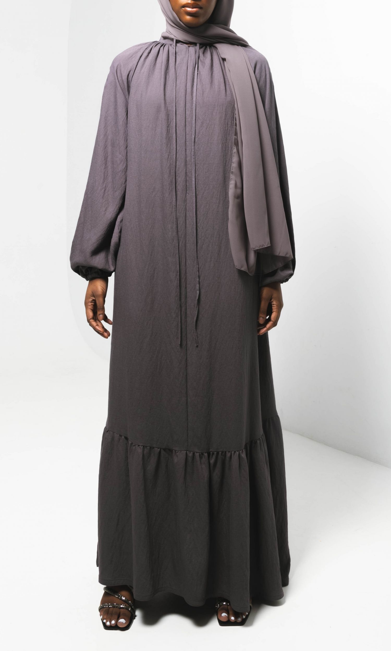 Linen Balloon Sleeve - Lavendar