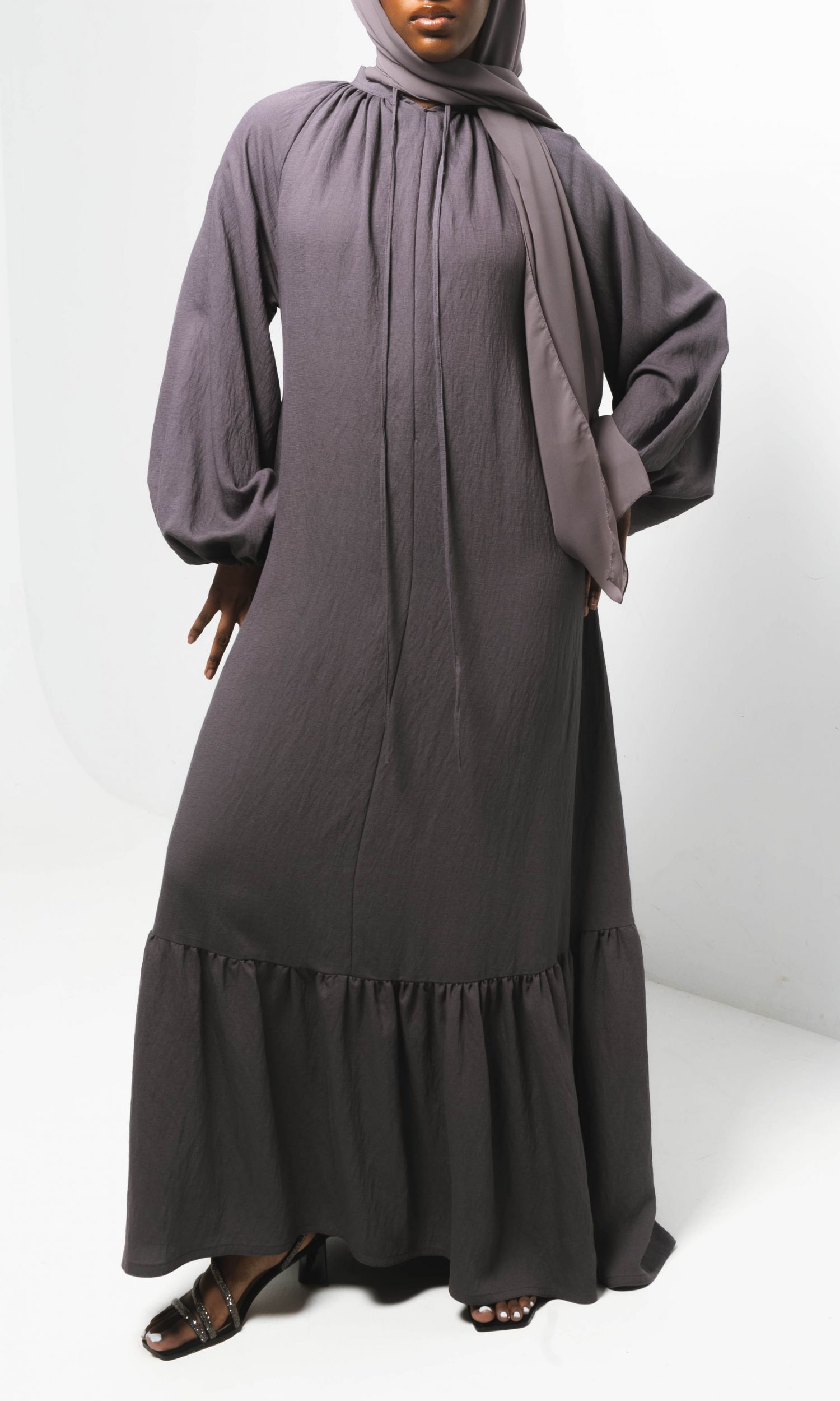 Linen Balloon Sleeve - Lavendar