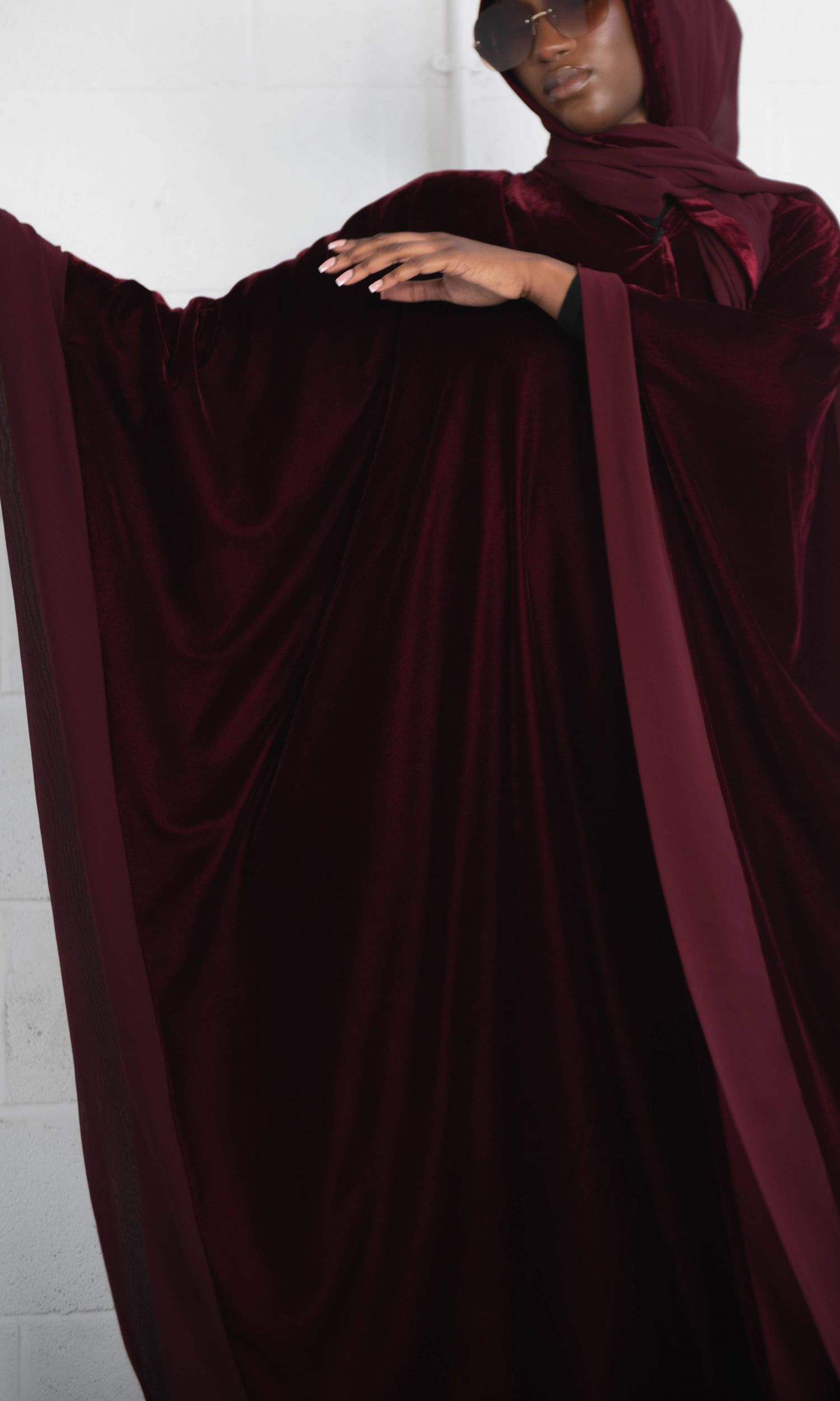 Velvet Cape - Burgundy Rose