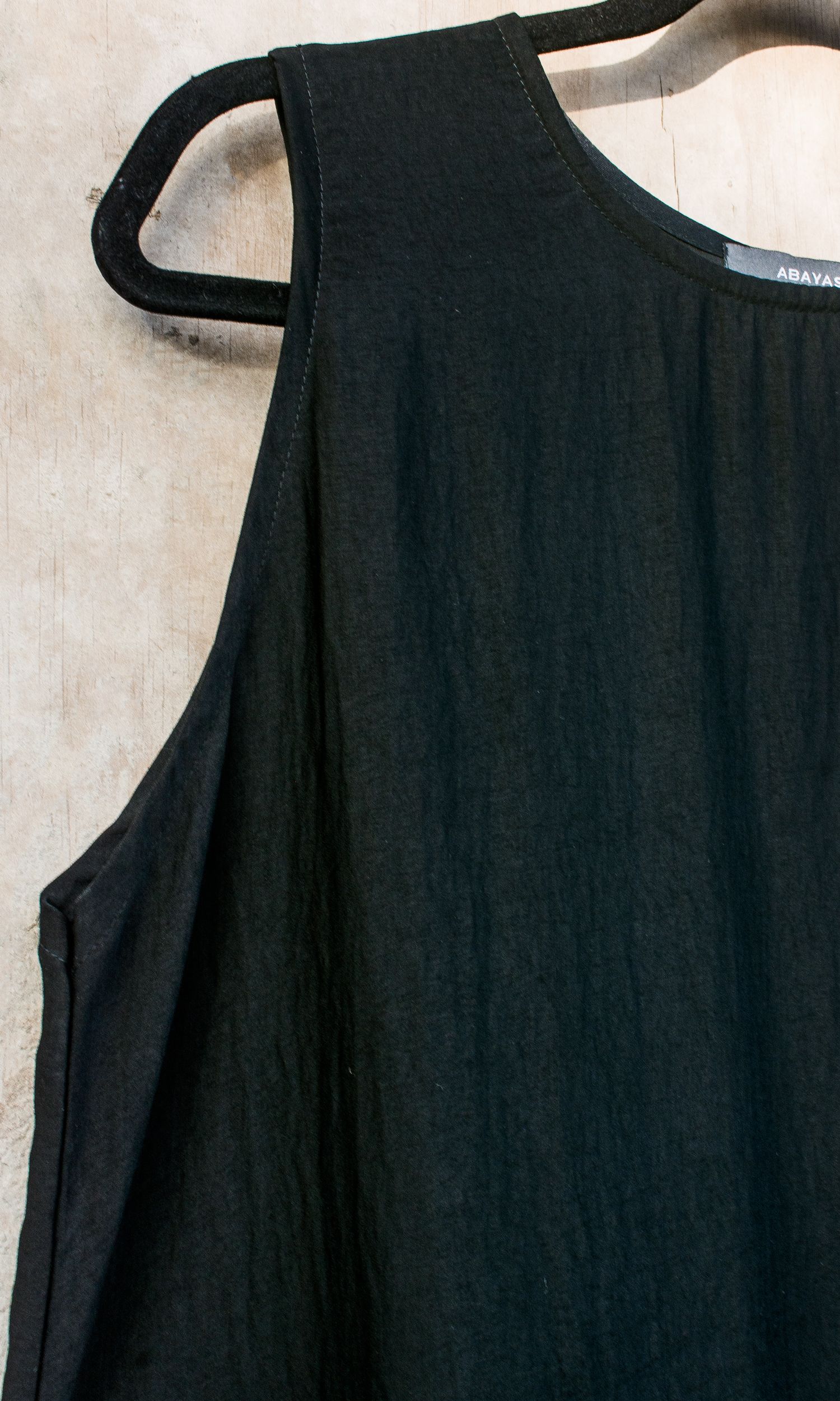 Sateen Sleeveless Slip Black