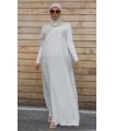 Sateen Sleeveless Slip in Pearly White