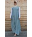 Sateen Sleeveless Slip in Caribbean