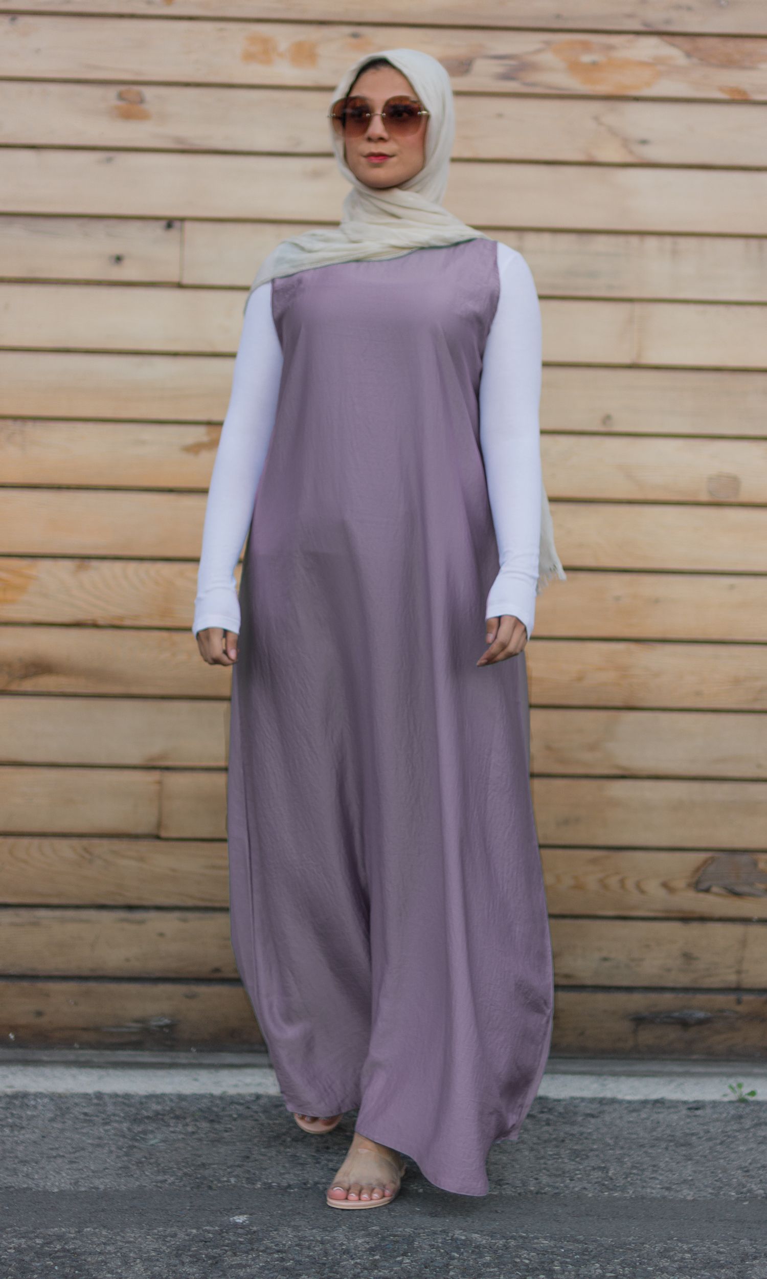 Sateen Sleeveless Slip in Lavender